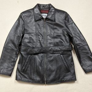 Wilsons Pellet Studio Belted Lined Leather Jacket